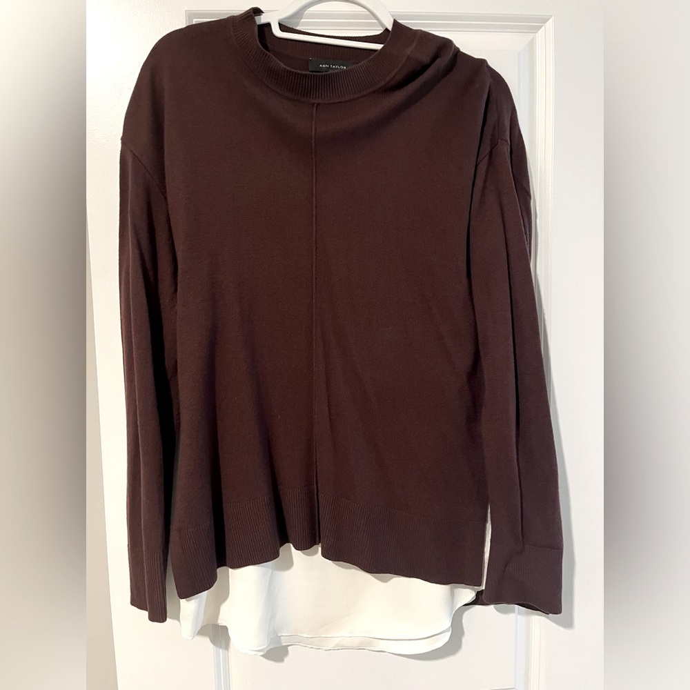 Ann Taylor sweater with under blouse